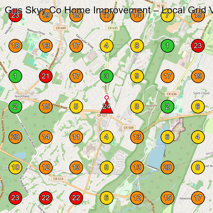 Gus Skyy Co Home Improvement Servia§O De Instalaa§Agbpo De Piso De Madeira GeoGrid ranking map for Livingston NJ